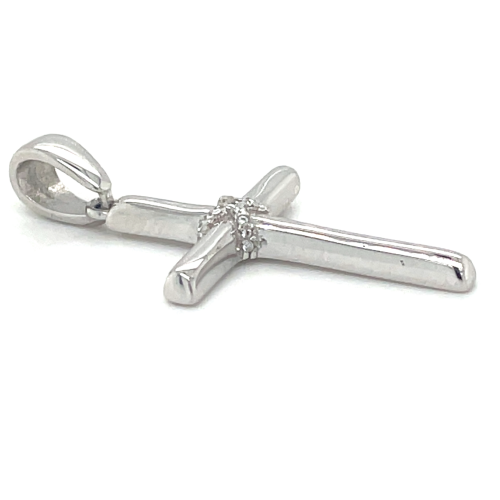 glimmend kruis in zilver met zirkonia steentjes in de vorm van een X - 600984 glimmend kruis in zilver met zirkonia steentjes in de vorm van een X - 600984