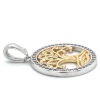 levensboom hanger in zilver en goudkleurig met zirkoia steentjes - 600985 levensboom hanger in zilver en goudkleurig met zirkoia steentjes - 600985