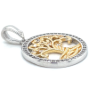 levensboom hanger in zilver en goudkleurig met zirkoia steentjes - 600985 levensboom hanger in zilver en goudkleurig met zirkoia steentjes - 600985