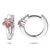 klapoorringen voor kinderen met emaille bloem en zirkonia 12 mm - 600986