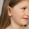 klapoorringen voor kinderen met emaille bloem en zirkonia 12 mm - 600986