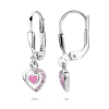 kinder oorhangers emaille hart brisur haak en zirkonia steentjes - 600988