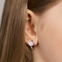 klapoorringen voor kinderen met emaille  met een muisje 10 mm - 600990