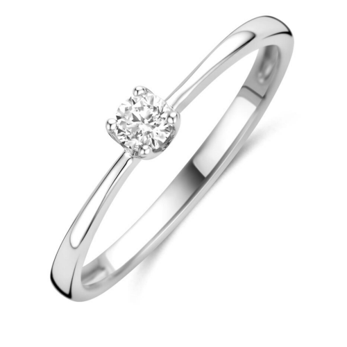 zilveren ring met zirkonia steentje maat 52 - 600992