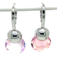 oorhangers carezza met licht rose shimmer kristal - 600994