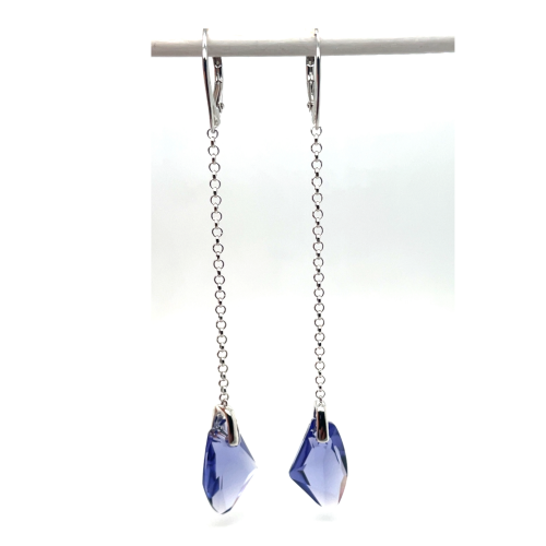 oorhangers lang carezza met paarse verticale kristal - 600995