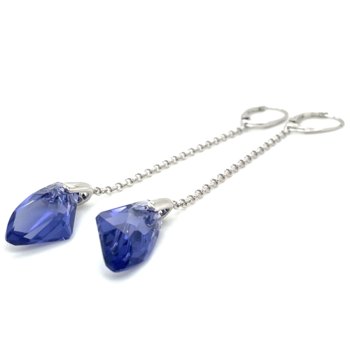 oorhangers lang carezza met paarse verticale kristal - 600995