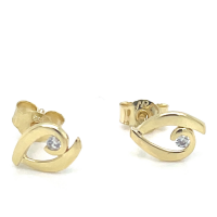 gouden oorknoppen met zirkonia steentjes - 601001 gouden oorknoppen met zirkonia steentjes - 601001