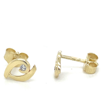 gouden oorknoppen met zirkonia steentjes - 601001 gouden oorknoppen met zirkonia steentjes - 601001