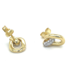 goudkleurige oorknoppen in zilver met zirkonia steentjes hangend - 601007