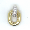goudkleurige oorknoppen in zilver met zirkonia steentjes hangend - 601008 goudkleurige oorknoppen in zilver met zirkonia steentjes hangend - 601008