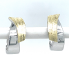 zilver en goudkleurige oorringen met een ruwe bewerking - 601009 zilver en goudkleurige oorringen met een ruwe bewerking - 601009