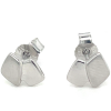 zilver oorknoppen met een glimmend en mat vlak - 601010 zilver oorknoppen met een glimmend en mat vlak - 601010