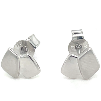 zilver oorknoppen met een glimmend en mat vlak - 601010 zilver oorknoppen met een glimmend en mat vlak - 601010
