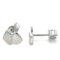 zilver oorknoppen met een glimmend en mat vlak - 601010 zilver oorknoppen met een glimmend en mat vlak - 601010