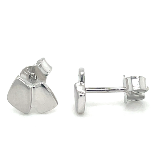 zilver oorknoppen met een glimmend en mat vlak - 601010 zilver oorknoppen met een glimmend en mat vlak - 601010