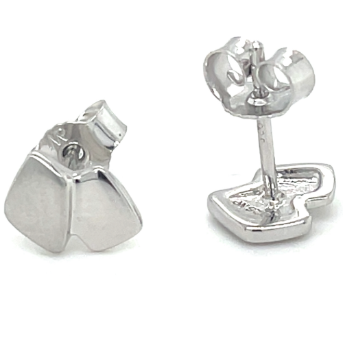 zilver oorknoppen met een glimmend en mat vlak - 601010 zilver oorknoppen met een glimmend en mat vlak - 601010