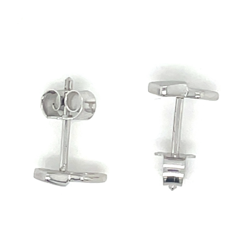 zilver oorknoppen met een glimmend en mat vlak - 601010 zilver oorknoppen met een glimmend en mat vlak - 601010