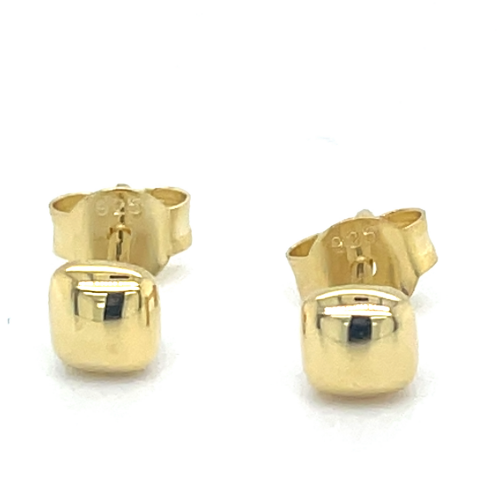 zilver oorknoppen vierkant gebold - 601014