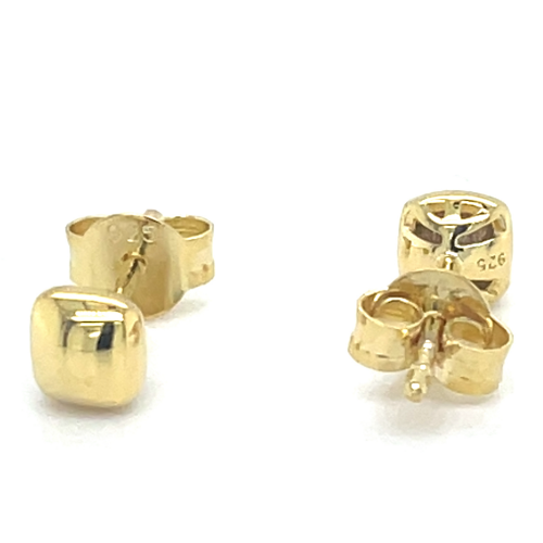 zilver oorknoppen vierkant gebold - 601014