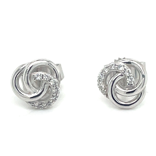 zilver oorknoppen 3 cirkels in 1 met zirkonia steentjes - 601015 zilver oorknoppen 3 cirkels in 1 met zirkonia steentjes - 601015