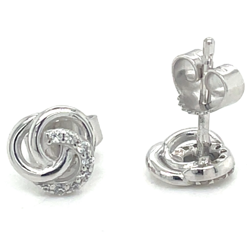 zilver oorknoppen 3 cirkels in 1 met zirkonia steentjes - 601015 zilver oorknoppen 3 cirkels in 1 met zirkonia steentjes - 601015