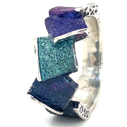 Arior ring Kiros blauw paars groen maat 55 - 601031 Arior ring Kiros blauw paars groen maat 55 - 601031