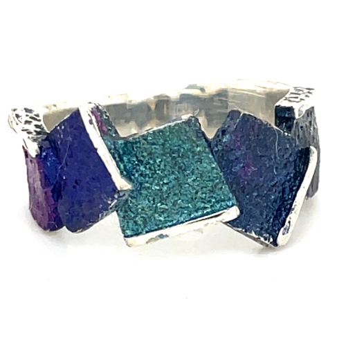 Arior ring Kiros blauw paars groen maat 55 - 601031 Arior ring Kiros blauw paars groen maat 55 - 601031
