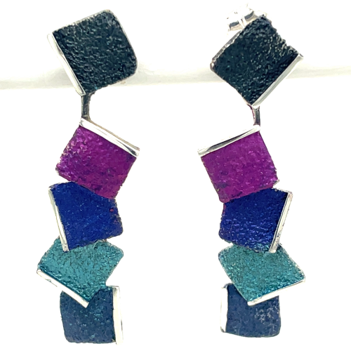 Arior blauw paars en groene oorhangers Kiros - 601033 Arior blauw paars en groene oorhangers Kiros - 601033