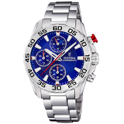 Festina chronograaf horloge blauw klein F20457/2 - 601066 Festina chronograaf horloge blauw klein F20457/2 - 601066