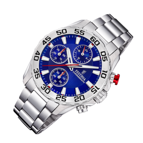 Festina chronograaf horloge blauw klein F20457/2 - 601066 Festina chronograaf horloge blauw klein F20457/2 - 601066