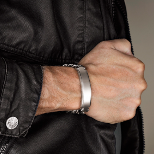 Lotus sgraveerarmband heren staal - 601069 Lotus sgraveerarmband heren staal - 601069
