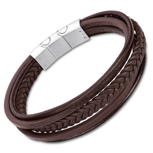 armband van Lotus style in het leer en staal - 601070 armband van Lotus style in het leer en staal - 601070