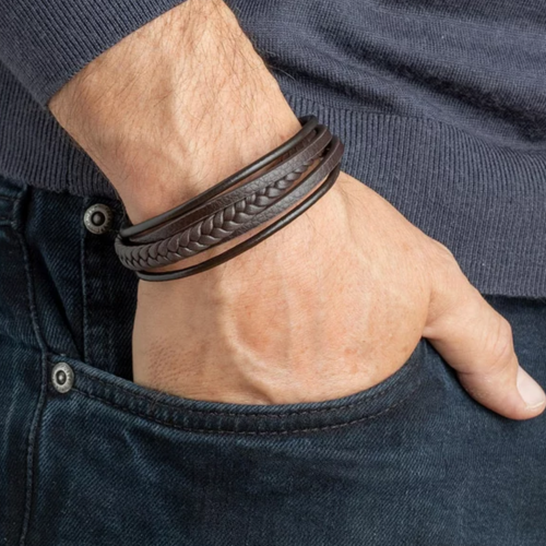 armband van Lotus style in het leer en staal - 601070 armband van Lotus style in het leer en staal - 601070