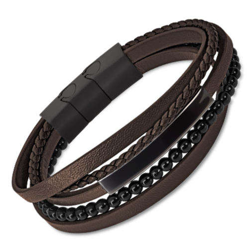 Bruin leren armband voor heren van lotus staal - 601072 Bruin leren armband voor heren van lotus staal - 601072