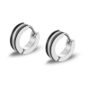 stalen oorringen met zwart lotus style - 601073 stalen oorringen met zwart lotus style - 601073