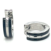 stalen oorringen met zwart lotus style - 601073 stalen oorringen met zwart lotus style - 601073