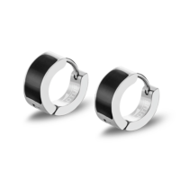 oorringen staal van lotsu style met zwart - 601074 oorringen staal van lotsu style met zwart - 601074