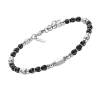 stalen armband met zwart en stalen kralen - 601079 stalen armband met zwart en stalen kralen - 601079