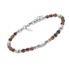 Armband van lotus style stalen armband met kleine bruin en stalen kralen - 601081 Armband van lotus style stalen armband met kleine bruin en stalen kralen - 601081