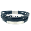 lotus style stalen armband zwart leer - 601082 lotus style stalen armband zwart leer - 601082