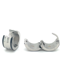 Oorringen van lotus style staal met zwart - 601084 Oorringen van lotus style staal met zwart - 601084