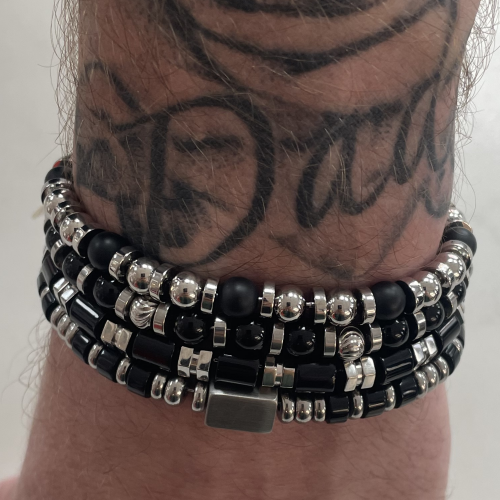 kralenarmband van lotus style stalen en bruine kralen 19.5-22cm - 601091 kralenarmband van lotus style stalen en bruine kralen 19.5-22cm - 601091