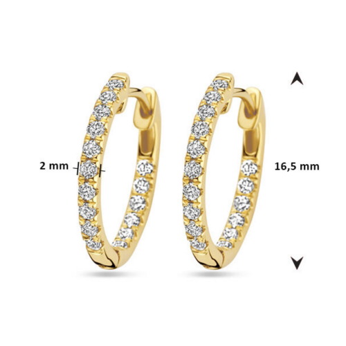 Diamanten oorringen geel goud met lab grown diamant 0.46ct (2x 0.23ct) h si - 601095 Diamanten oorringen geel goud met lab grown diamant 0.46ct (2x 0.23ct) h si - 601095