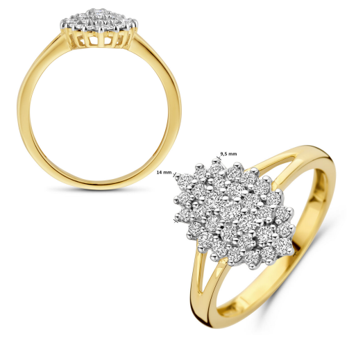 prachtige ring met lab grown diamant 0.48ct h si maat 54 in geel goud - 601096 prachtige ring met lab grown diamant 0.48ct h si maat 54 in geel goud - 601096