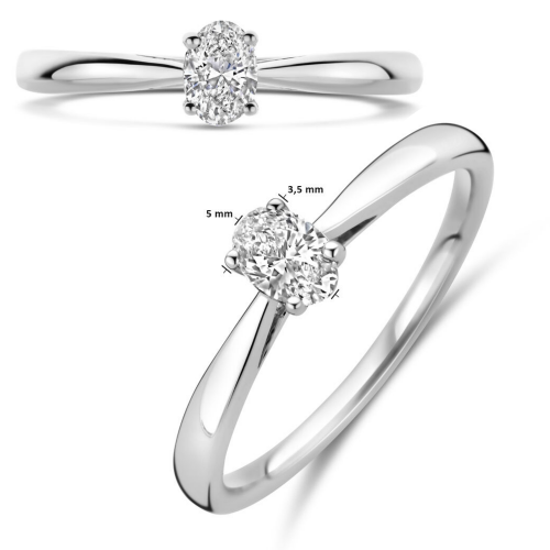 wit gouden ring met lab grown diamant 0.25ct h si maat 54 - 601099 wit gouden ring met lab grown diamant 0.25ct h si maat 54 - 601099