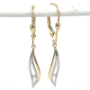 Gouden oorhanger lang met zirkonia steentje - 601115 Gouden oorhanger lang met zirkonia steentje - 601115
