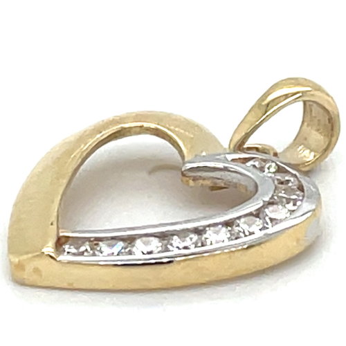 hartjes hanger goud met zirkonia steentjes - 601116 hartjes hanger goud met zirkonia steentjes - 601116