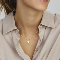 geluks klavertje vier hangertje in goud 18mm - 601124