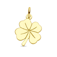 klavertje vier geluks hangertje in goud 21.5mm - 601125
